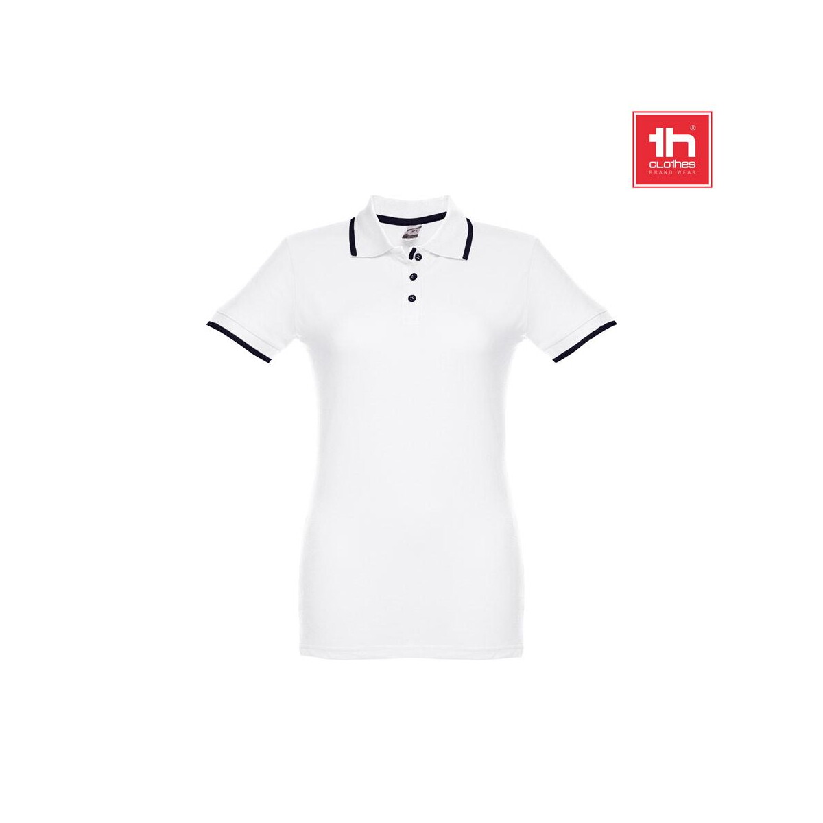 Koszulki z logo – thc rome women wh. dwukolorowa bawełniana koszulka polo dla kobiet 30138_set THC ROME WOMEN WH. Dwukolorowa bawełniana koszulka polo dla kobiet 30138_set