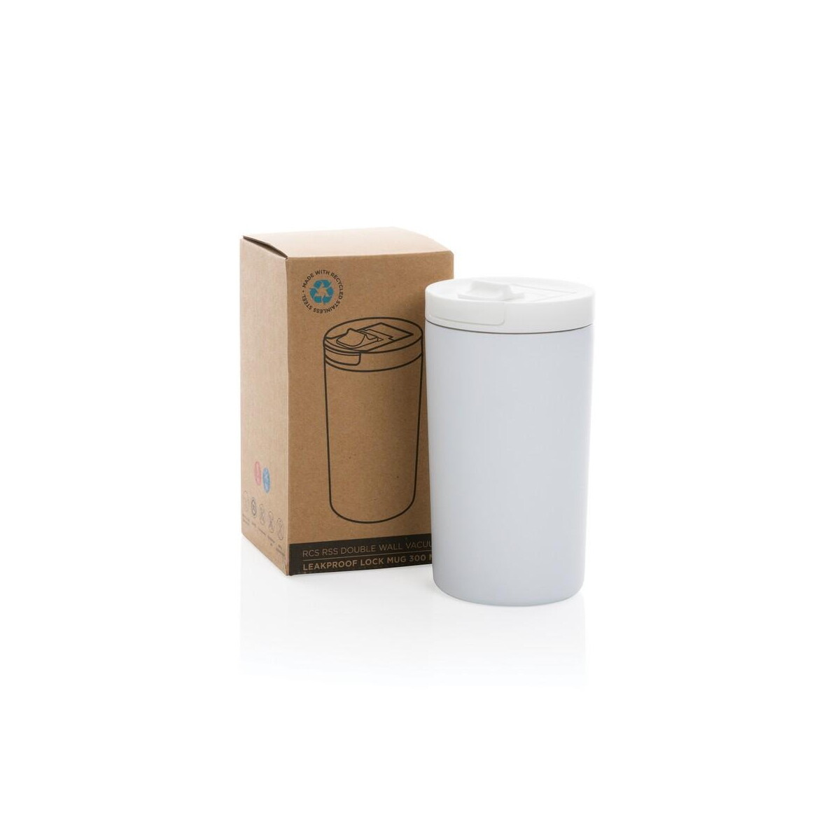 Kubki termiczne z logo – kubek termiczny 300 ml, stal nierdzewna z recyklingu P435.093__P_500 Kubek termiczny 300 ml, stal nierdzewna z recyklingu P435.093__P_500