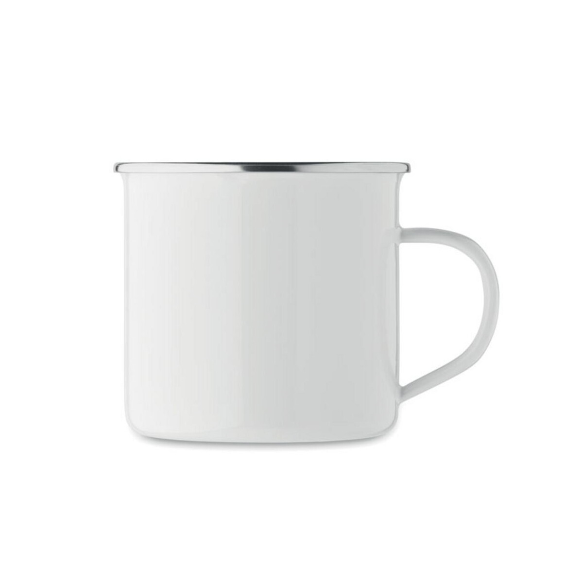 Kubki z logo – emaliowany kubek sublimacyjny plateado l mo2203-06-open Emaliowany kubek sublimacyjny PLATEADO L mo2203-06-open