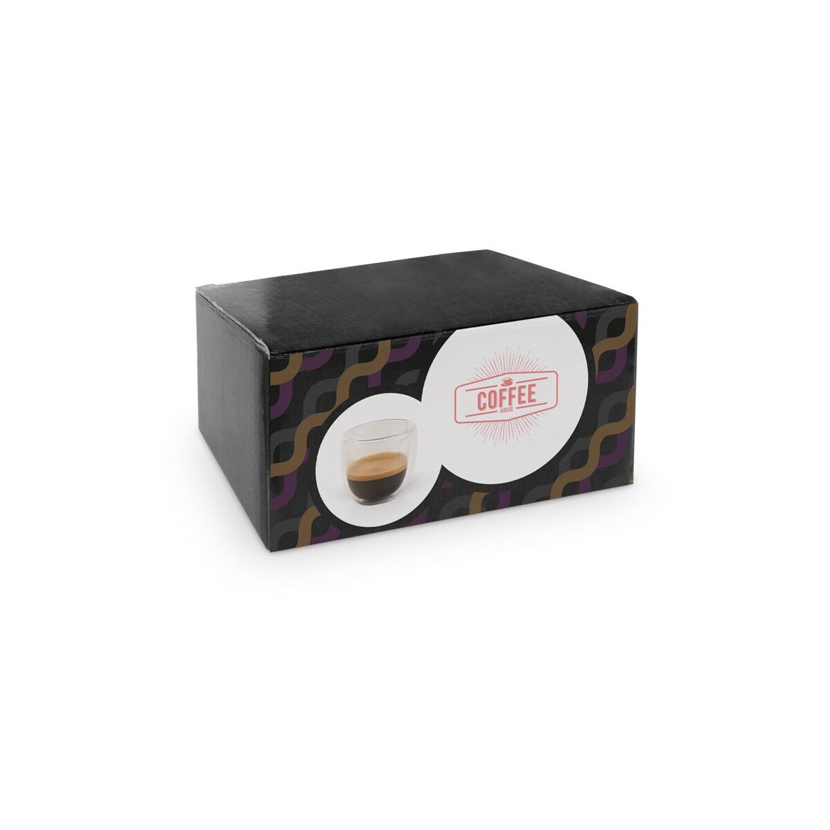 Kubki z logo – expresso. izotermiczny szklany zestaw kawowy z 2 szklankami 93873_110-box-logo EXPRESSO. Izotermiczny szklany zestaw kawowy z 2 szklankami 93873_110-box-logo