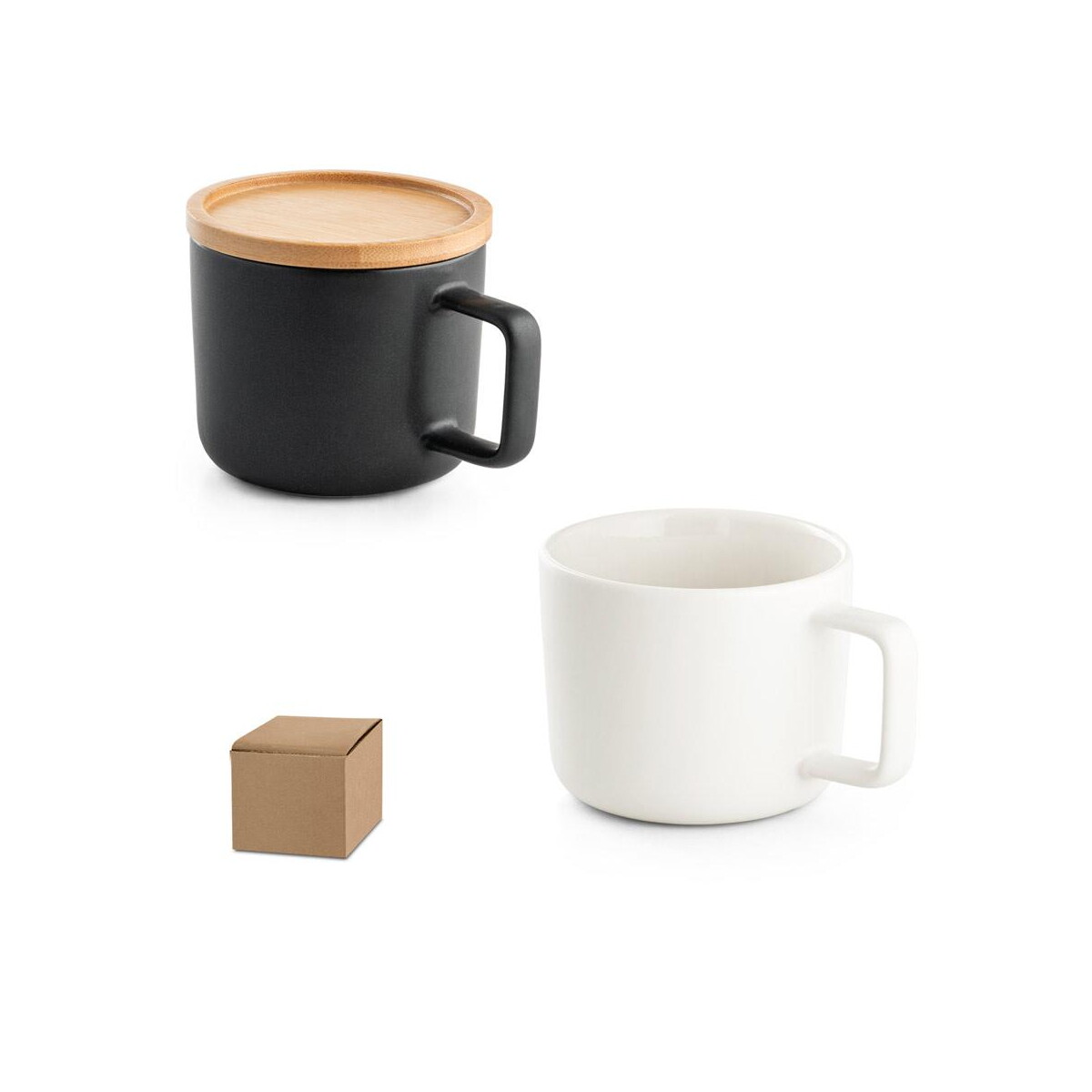 Kubki z logo – fangio. kubek ceramiczny z bambusową podstawą i pokrywką 230 ml 94251_set FANGIO. Kubek ceramiczny z bambusową podstawą i pokrywką 230 mL 94251_set