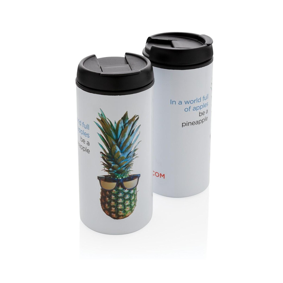 Kubki z logo – kubek podróżny 300 ml metro ze stali nierdzewnej z recyklingu P435.043__D_101 Kubek podróżny 300 ml Metro ze stali nierdzewnej z recyklingu P435.043__D_101