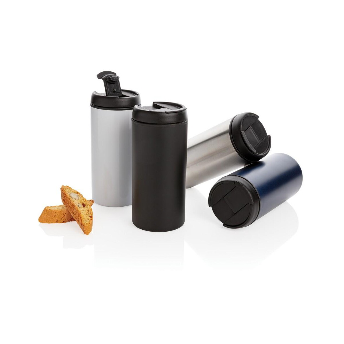 Kubki z logo – kubek podróżny 300 ml metro ze stali nierdzewnej z recyklingu P435.043__G_301 Kubek podróżny 300 ml Metro ze stali nierdzewnej z recyklingu P435.043__G_301