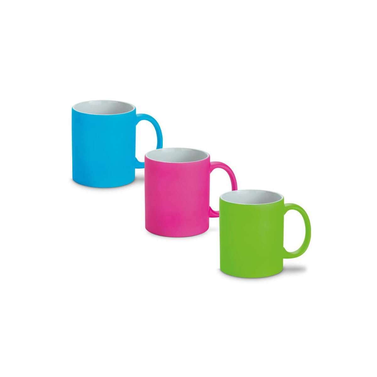 Kubki z logo – lynch. kubek ceramiczny 350 ml z neonowym wykończeniem 93886_set LYNCH. Kubek ceramiczny 350 ml z neonowym wykończeniem 93886_set