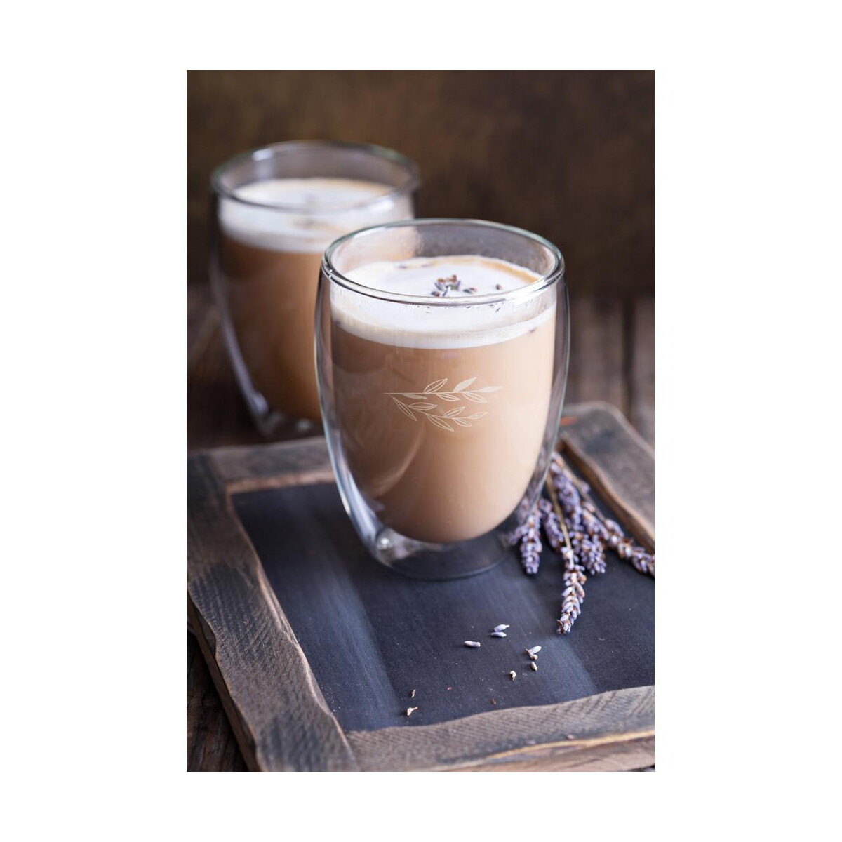 Kubki z logo – machiato duo. zestaw 2 szklanych kubków izotermicznych 93895_amb MACHIATO DUO. Zestaw 2 szklanych kubków izotermicznych 93895_amb
