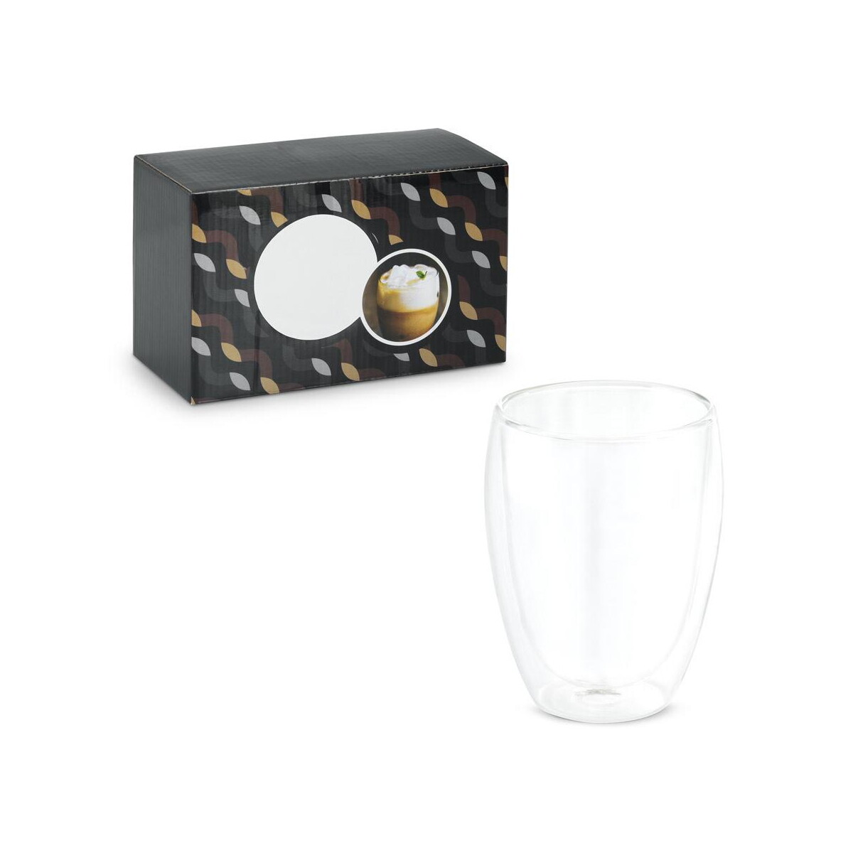 Kubki z logo – machiato duo. zestaw 2 szklanych kubków izotermicznych 93895_set MACHIATO DUO. Zestaw 2 szklanych kubków izotermicznych 93895_set