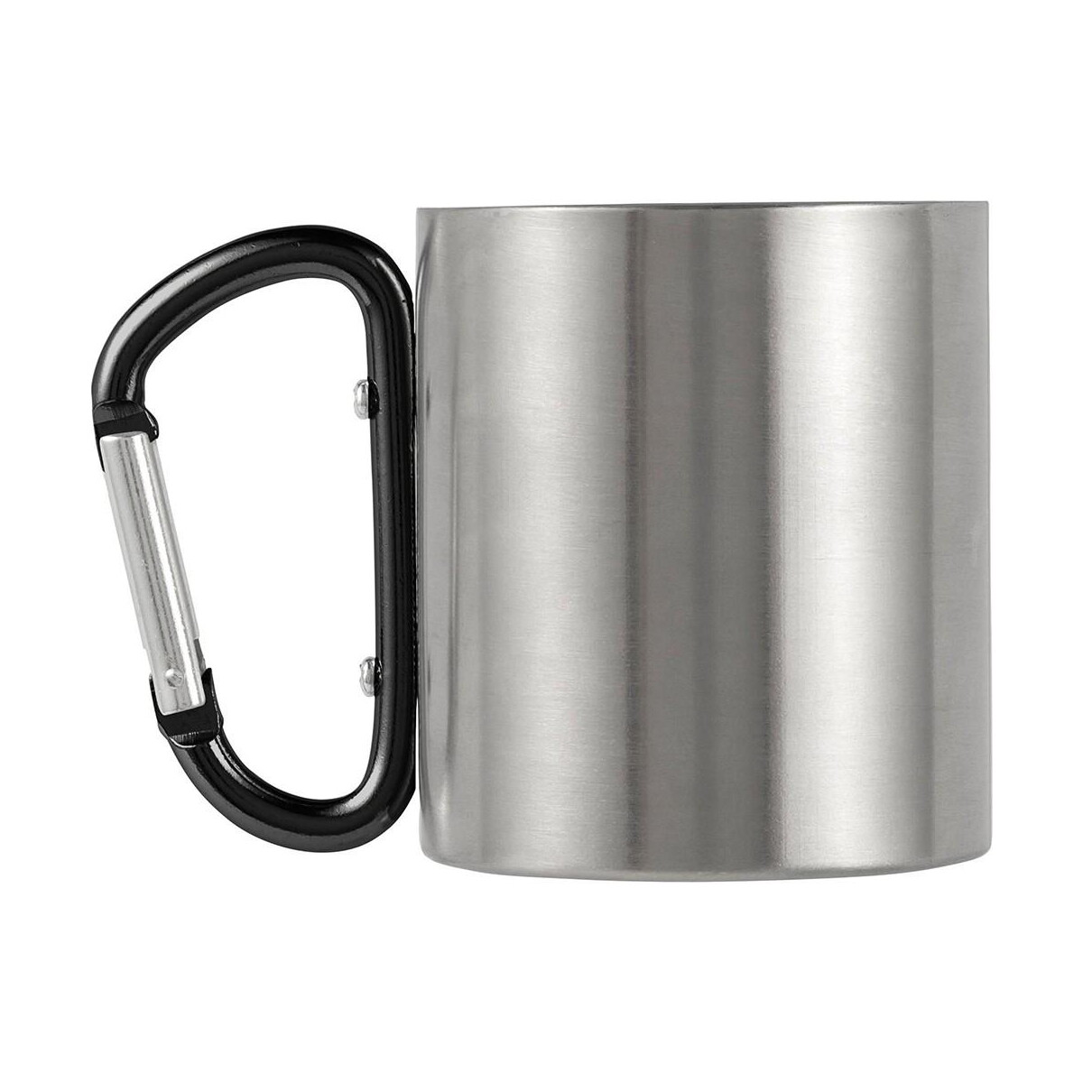 Kubki z logo – metalowy kubek 185 ml z karabińczykiem V0646-03_ISL01 Metalowy kubek 185 ml z karabińczykiem V0646-03_ISL01