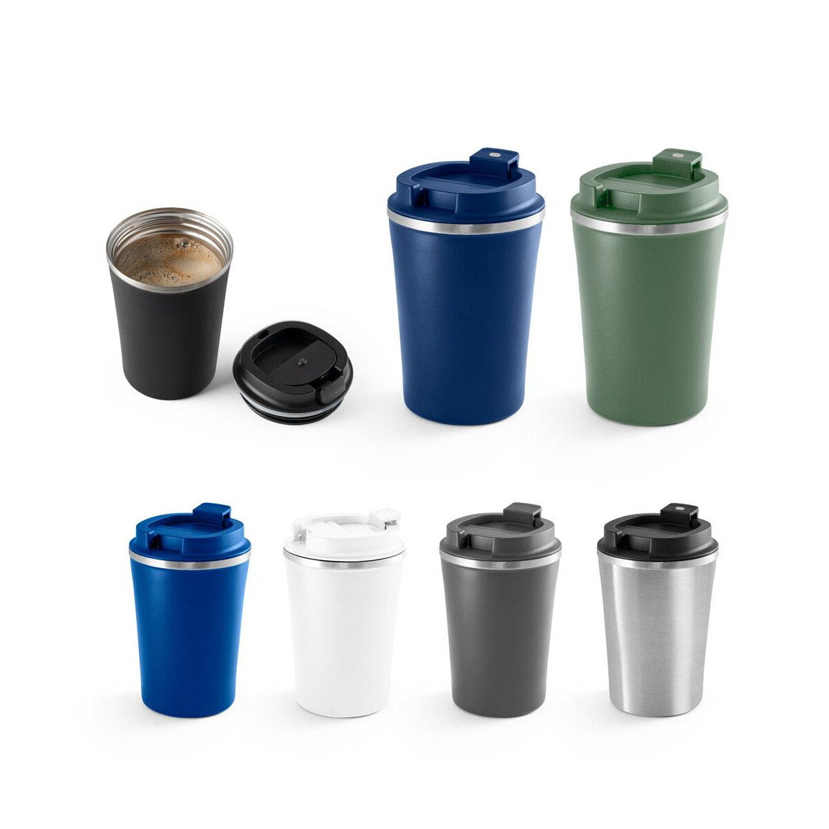 Kubki z logo – phelps. kubek podróżny 470 ml ze stali nierdzewnej i pp 94772_set PHELPS. Kubek podróżny 470 ml ze stali nierdzewnej i PP 94772_set