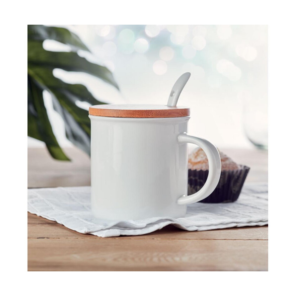 Kubki z logo – porcelanowy kubek z łyżeczką kenya mo9708-06-ambiant Porcelanowy kubek z łyżeczką KENYA mo9708-06-ambiant
