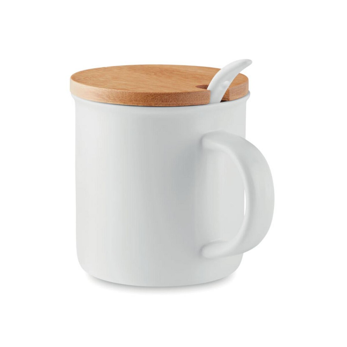 Kubki z logo – porcelanowy kubek z łyżeczką kenya mo9708-06 Porcelanowy kubek z łyżeczką KENYA mo9708-06