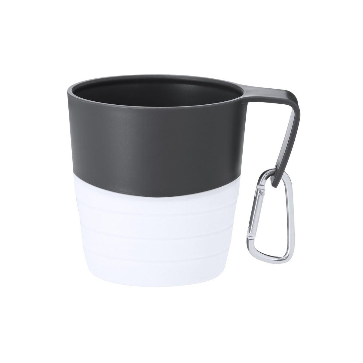 Kubki z logo – składany kubek podróżny 340 ml z karabińczykiem VA669-02_ISD01 Składany kubek podróżny 340 ml z karabińczykiem VA669-02_ISD01