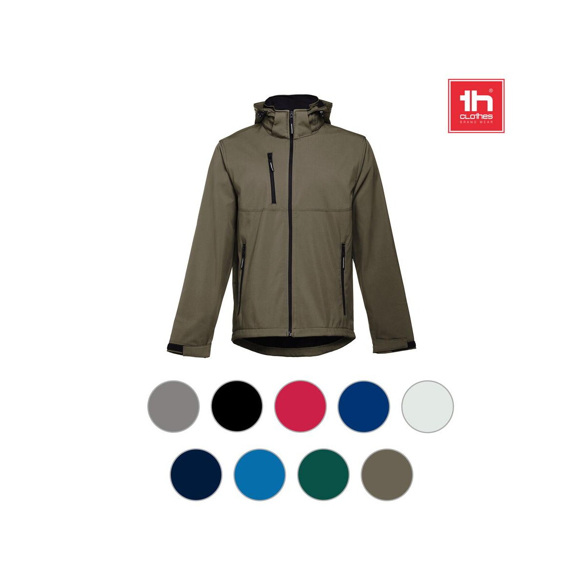 Kurtki z logo – thc zagreb. męska kurtka softshell z poliestru i elastanu 30180_a THC ZAGREB. Męska kurtka softshell z poliestru i elastanu 30180_a