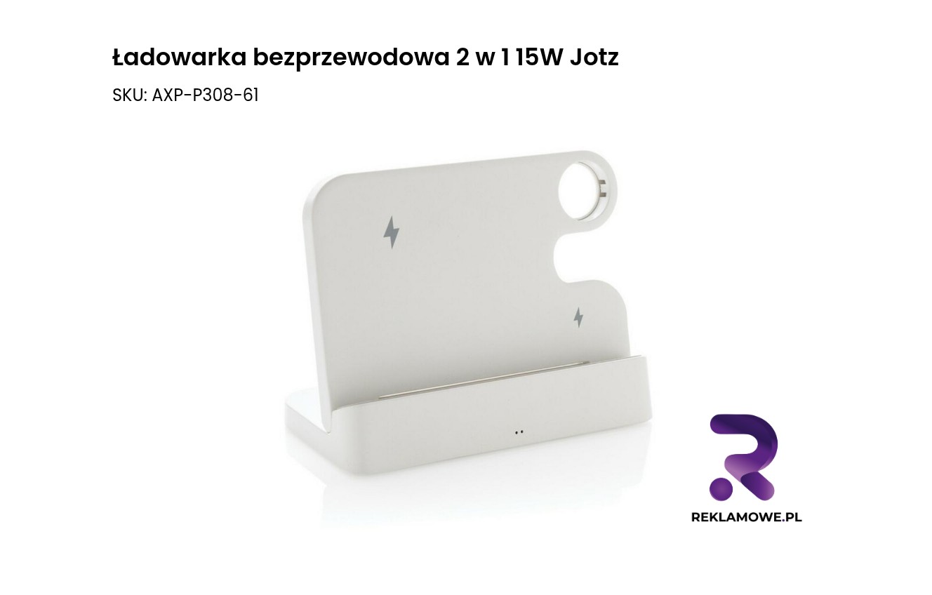 Ładowarka bezprzewodowa 2 w 1 15W Jotz do ładowania smartfona i akcesoriów