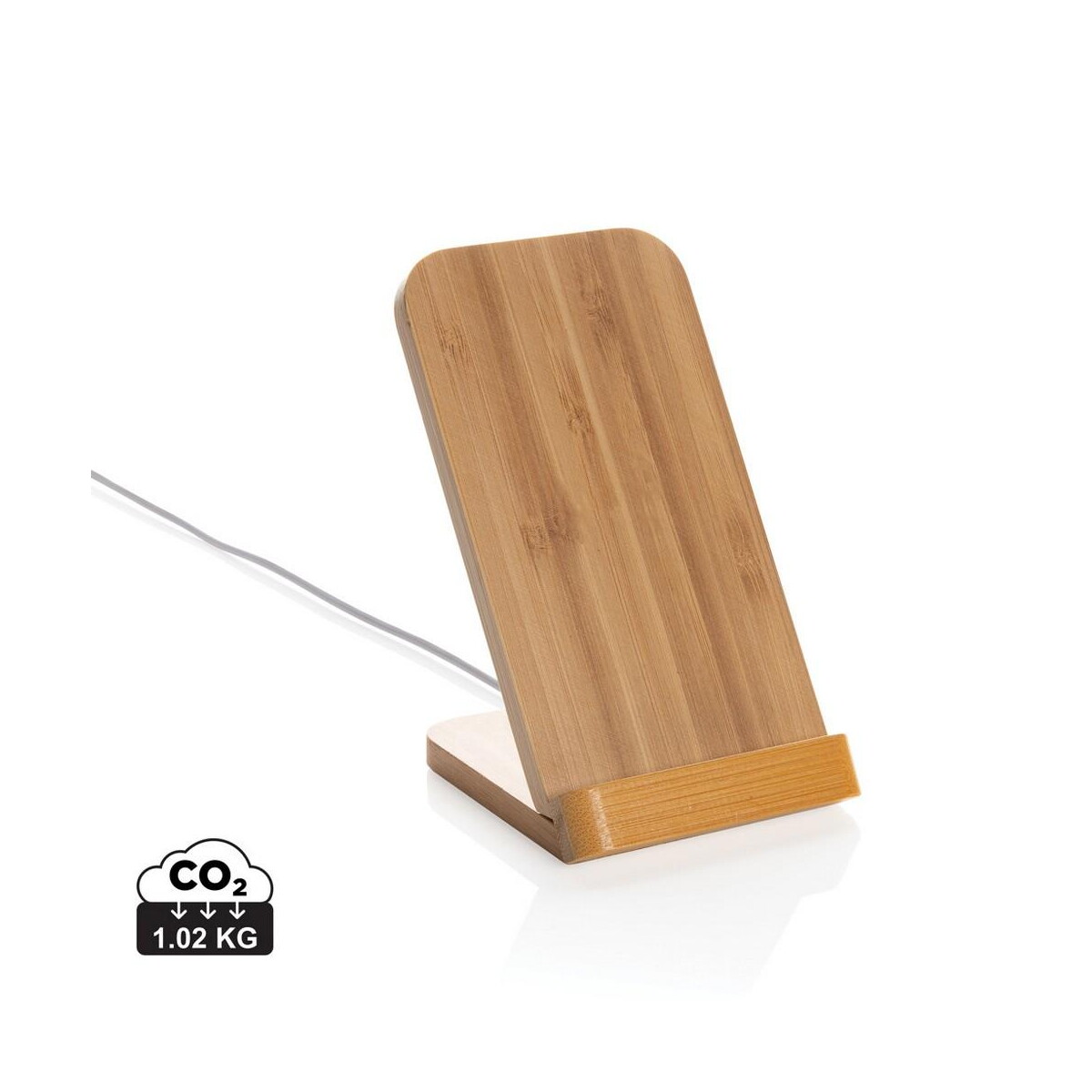 Ładowarki z logo – bambusowa ładowarka bezprzewodowa 5w, stojak na telefon P308.359_S_0 Bambusowa ładowarka bezprzewodowa 5W, stojak na telefon P308.359_S_0