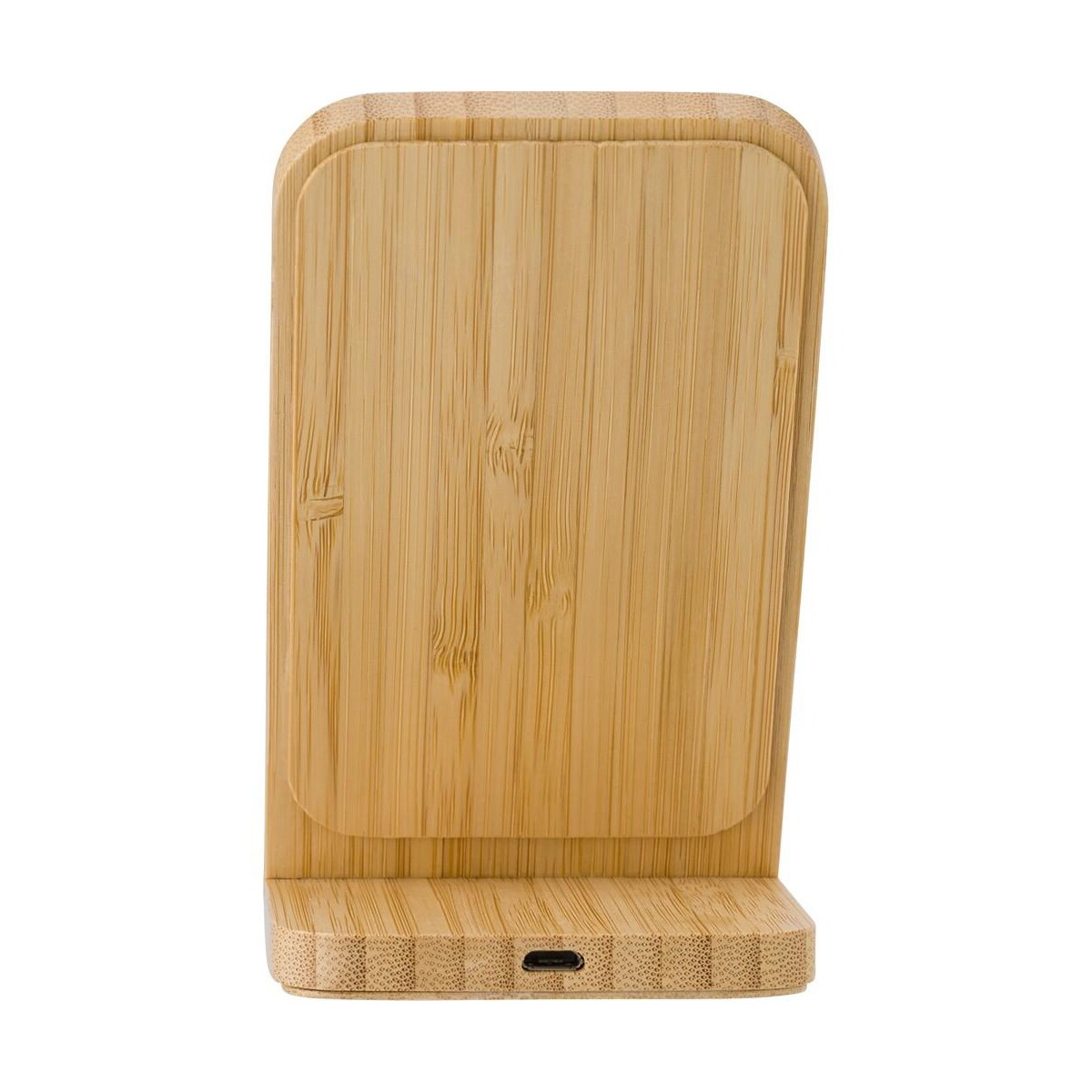 Ładowarki z logo – bambusowa ładowarka bezprzewodowa 5w, stojak na telefon V0186-17_IBK02 Bambusowa ładowarka bezprzewodowa 5W, stojak na telefon V0186-17_IBK02