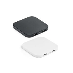 CAROLINE. Ładowarka bezprzewodowa Superfast 15W z 2 portami USB-A w ABS pochodzącego z recyklingu (100% rABS) 97903_set