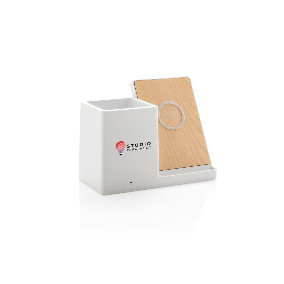 Ładowarki z logo – ładowarka bezprzewodowa 10w, organizer na biurko ontario P308.403__D_100 Ładowarka bezprzewodowa 10W, organizer na biurko Ontario P308.403__D_100