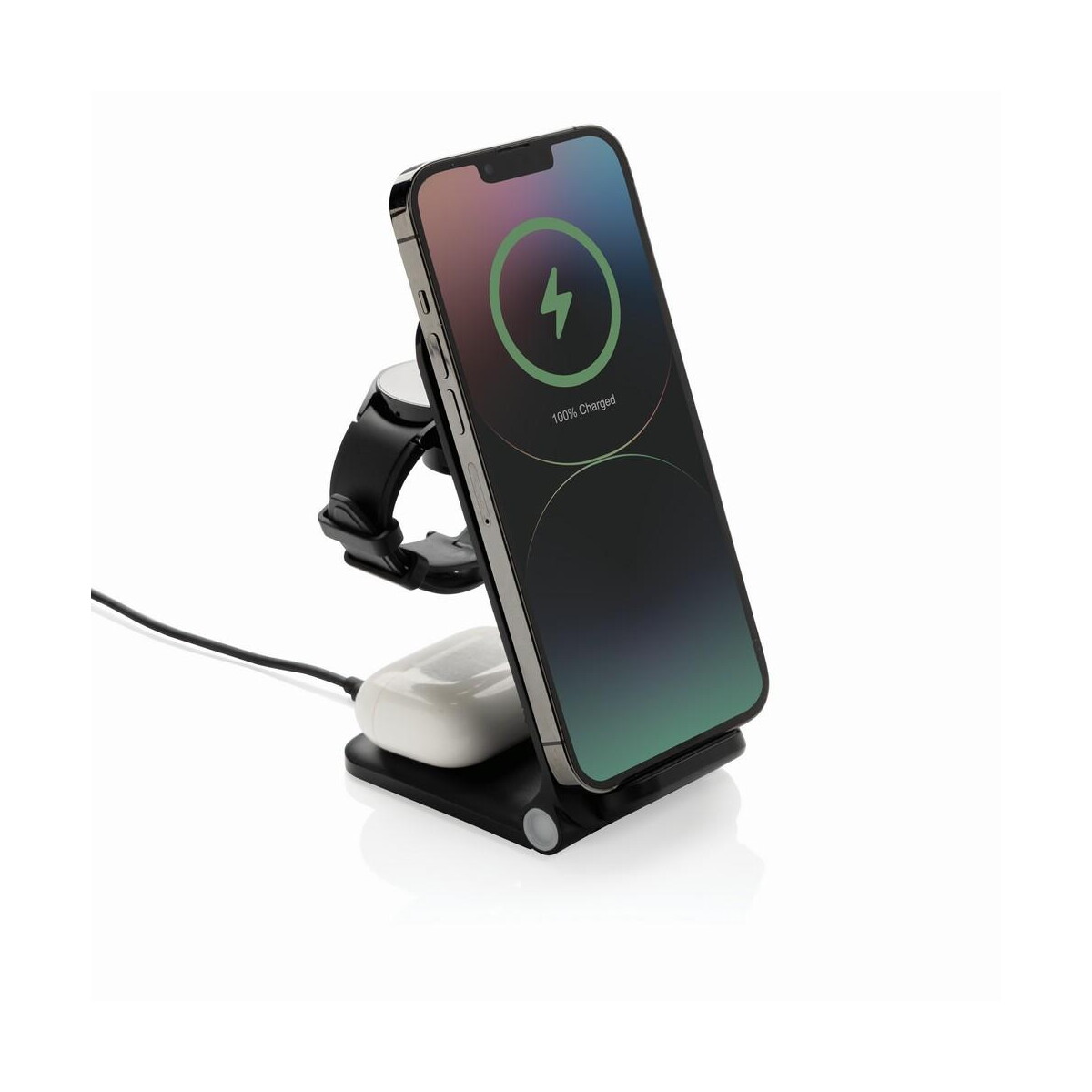 Ładowarki z logo – ładowarka bezprzewodowa 3 w 1, 15w powerpal P309.0601__B_3 Ładowarka bezprzewodowa 3 w 1, 15W Powerpal P309.0601__B_3