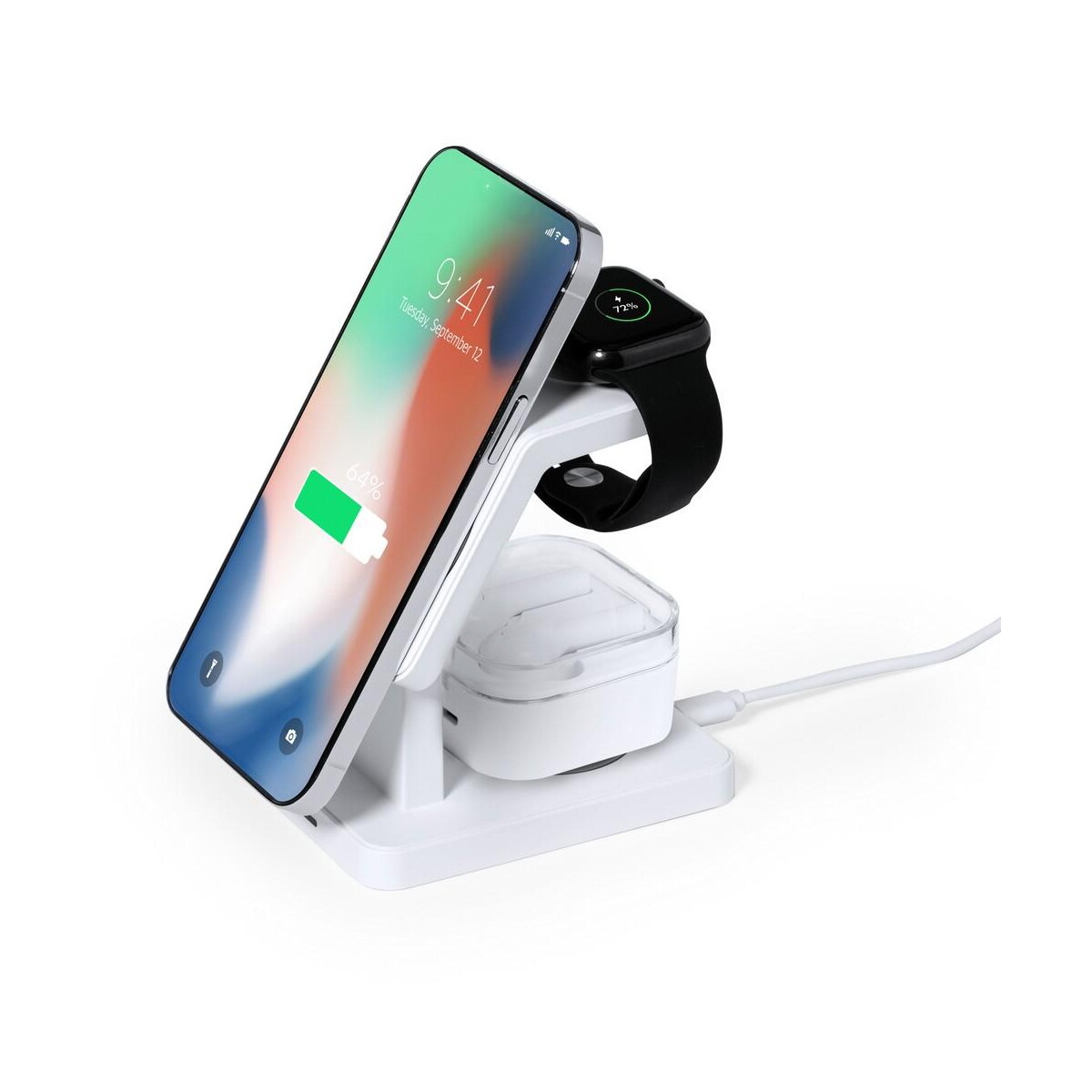 Ładowarki z logo – magnetyczna ładowarka bezprzewodowa 15w, 3 w 1, stojak na telefon V1351-02_AAA02 Magnetyczna ładowarka bezprzewodowa 15W, 3 w 1, stojak na telefon V1351-02_AAA02