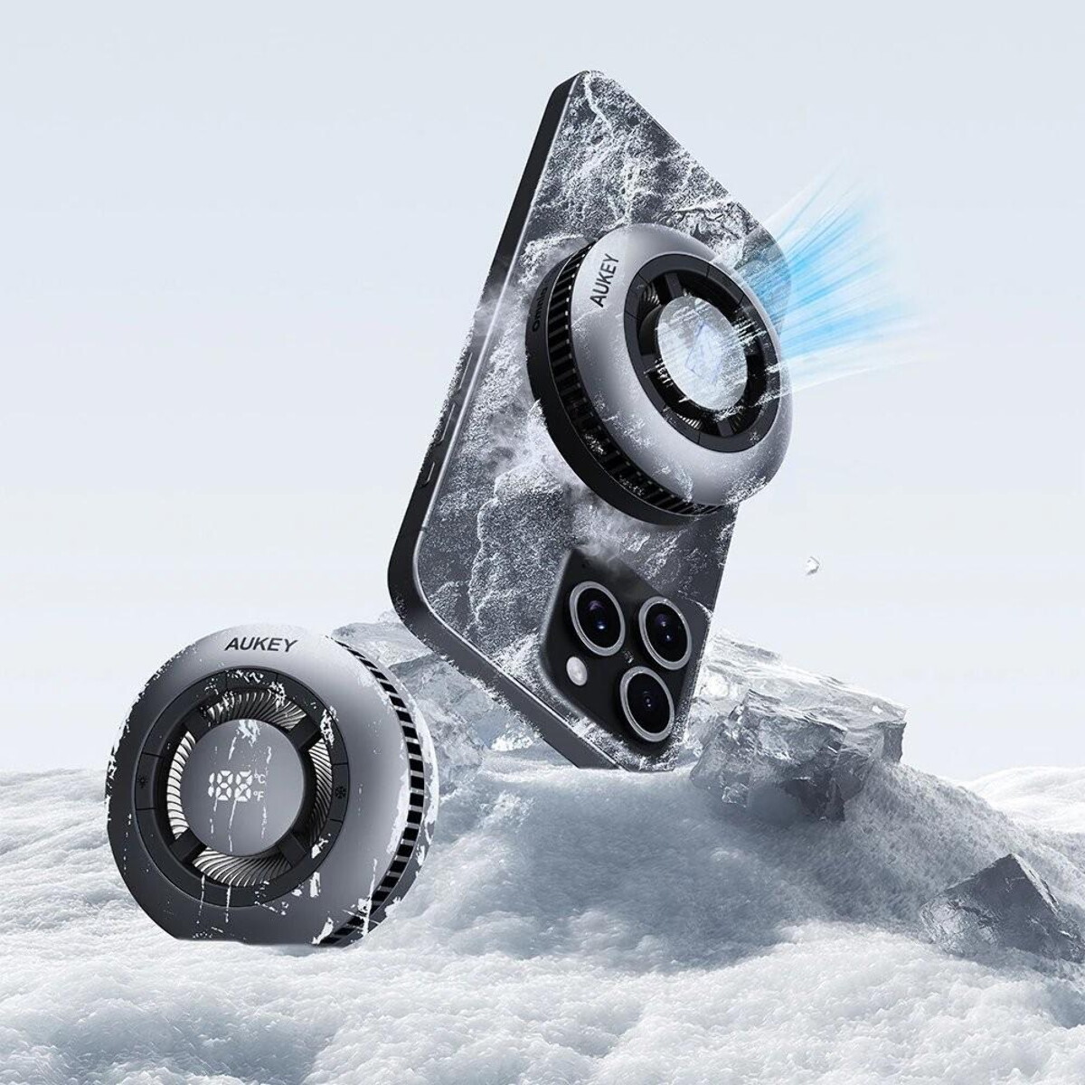 Ładowarki z logo – magnetyczna ładowarka bezprzewodowa 15w z wentylatorem aukey VAM10-15_ATM02 Magnetyczna ładowarka bezprzewodowa 15W z wentylatorem Aukey VAM10-15_ATM02