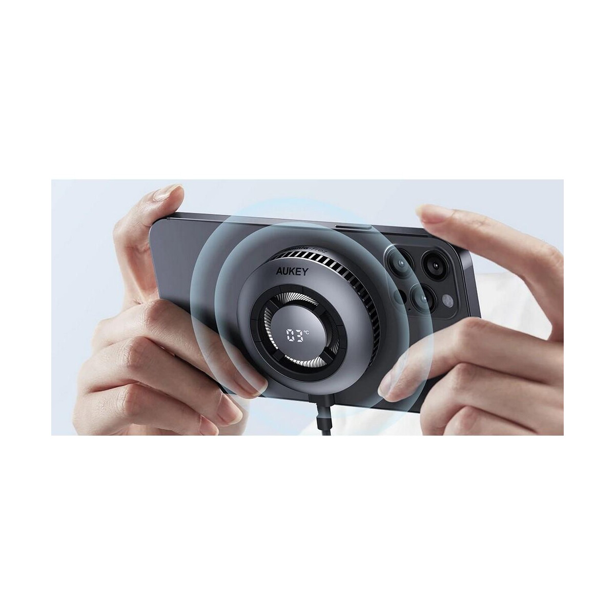 Ładowarki z logo – magnetyczna ładowarka bezprzewodowa 15w z wentylatorem aukey VAM10-15_ATM06 Magnetyczna ładowarka bezprzewodowa 15W z wentylatorem Aukey VAM10-15_ATM06