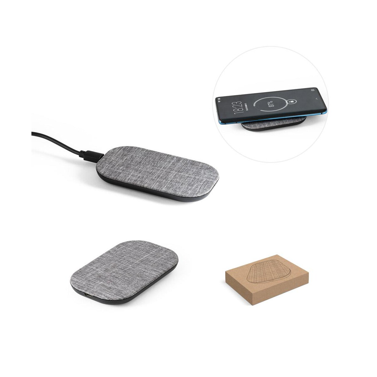 RENEWAL CHARGER. Superszybka ładowarka bezprzewodowa 15 W wykonana w przetworzonego PET (100% rPET) 97093_set