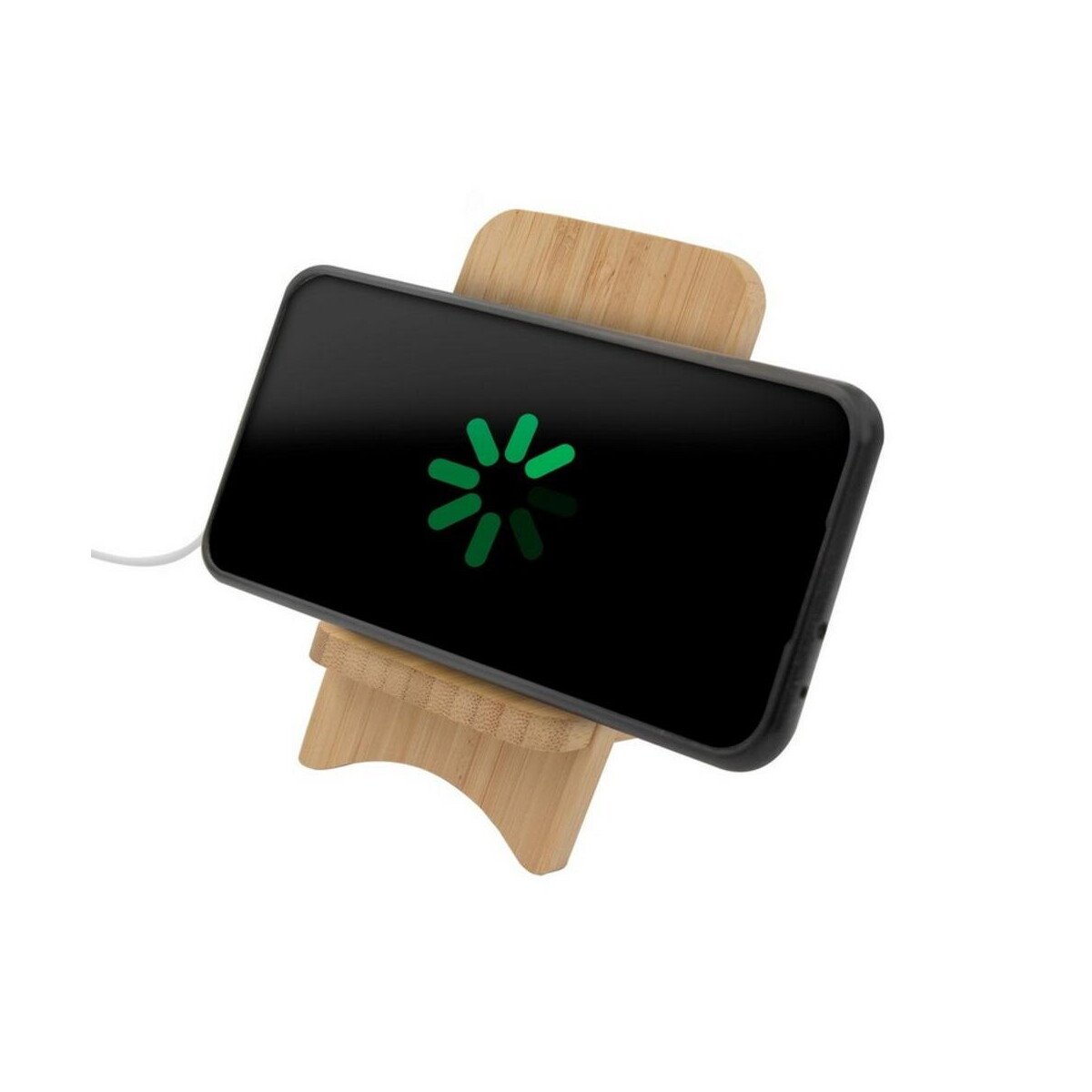 Ładowarki z logo – składana bambusowa ładowarka bezprzewodowa 10w b’right, stojak na telefon | barbra V0189-17_AAA01 Składana bambusowa ładowarka bezprzewodowa 10W B'RIGHT, stojak na telefon | Barbra V0189-17_AAA01