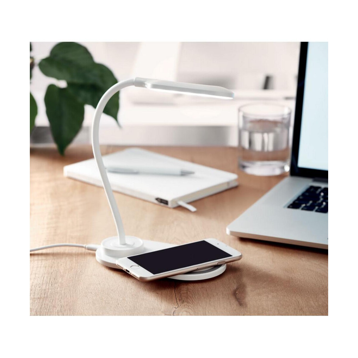 Lampki na biurko z logo – lampka biurkowa/ładowarka 10w saturn mo6349-06-ambiant Lampka biurkowa/ładowarka 10W SATURN mo6349-06-ambiant