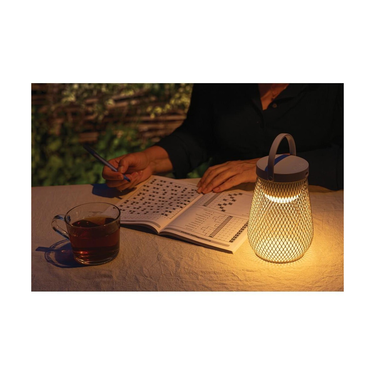 Lampki na biurko z logo – lampka na biurko aurora, plastik z recyklingu P513.7502__M_402 Lampka na biurko Aurora, plastik z recyklingu P513.7502__M_402