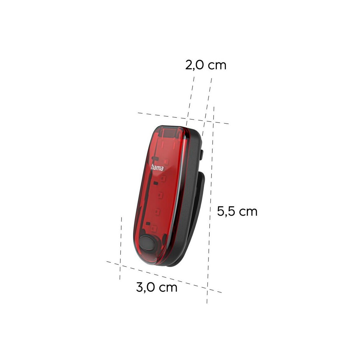 Latarki bezpieczeństwa z logo – lampka rowerowa, ostrzegawcza hama VH052-03_AAA05 Lampka rowerowa, ostrzegawcza Hama VH052-03_AAA05