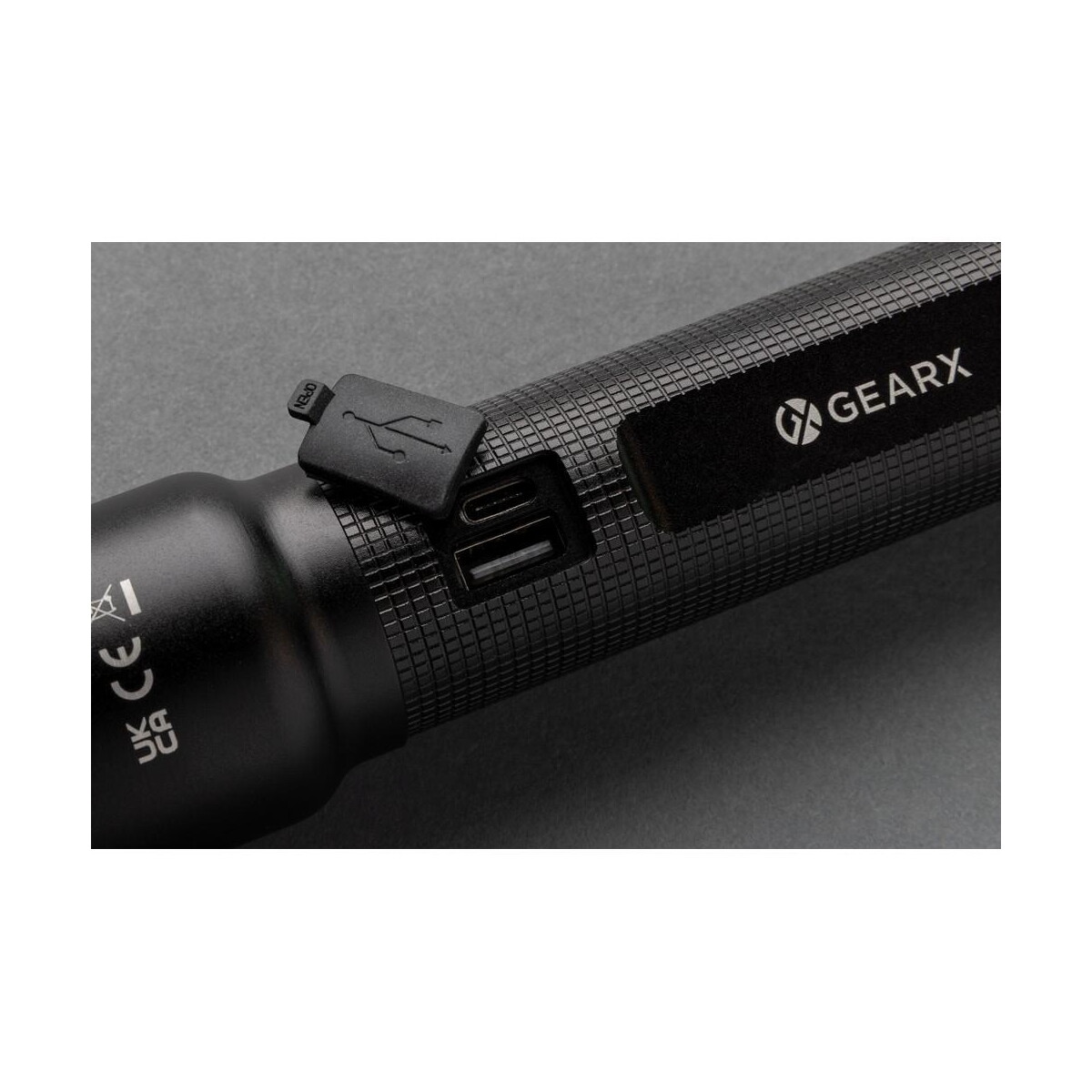 Latarki z logo – duża latarka gear x, ładowana przez usb, aluminium z recyklingu P513.931__B_10 Duża latarka Gear X, ładowana przez USB, aluminium z recyklingu P513.931__B_10