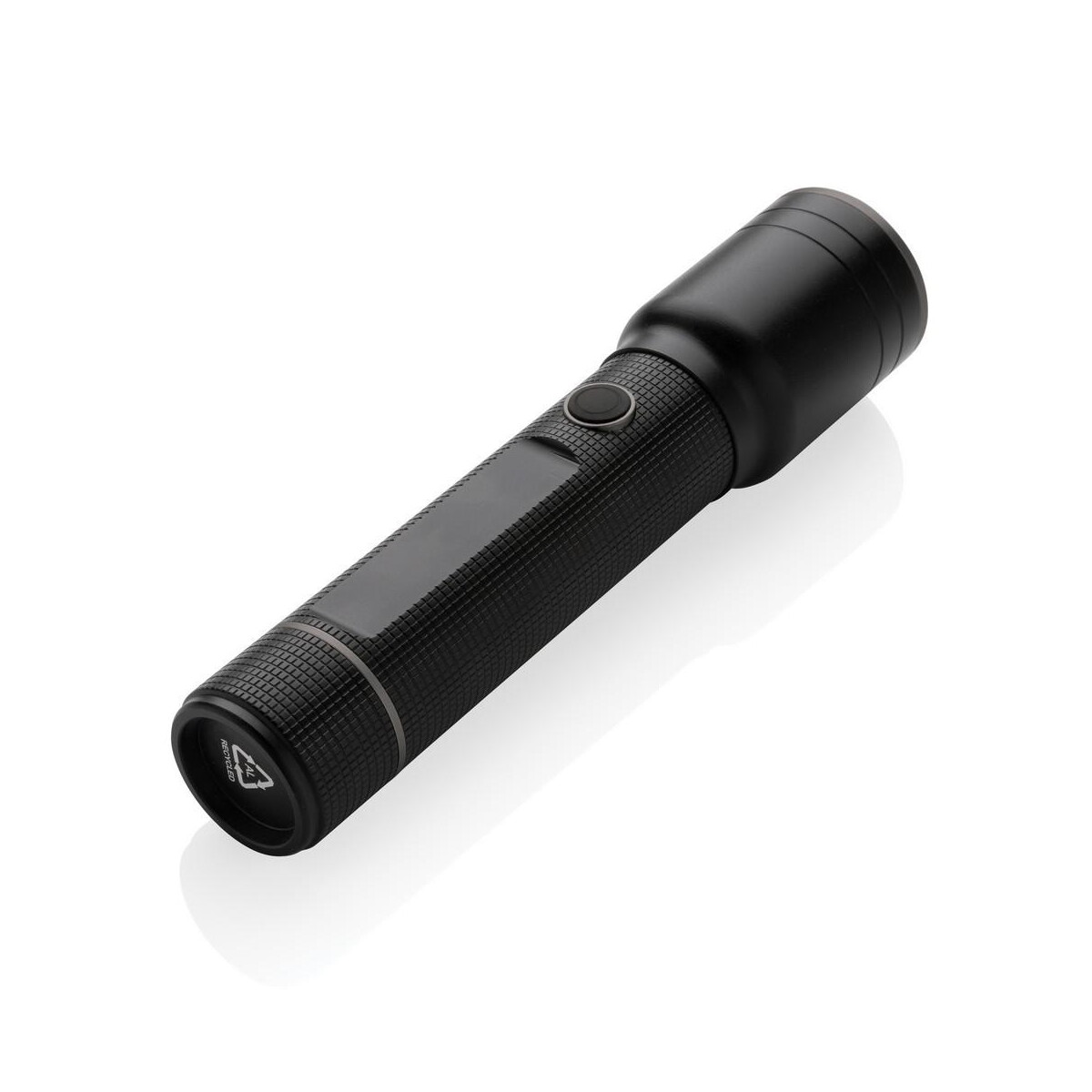 Latarki z logo – duża latarka gear x, ładowana przez usb, aluminium z recyklingu P513.931__B_4 Duża latarka Gear X, ładowana przez USB, aluminium z recyklingu P513.931__B_4