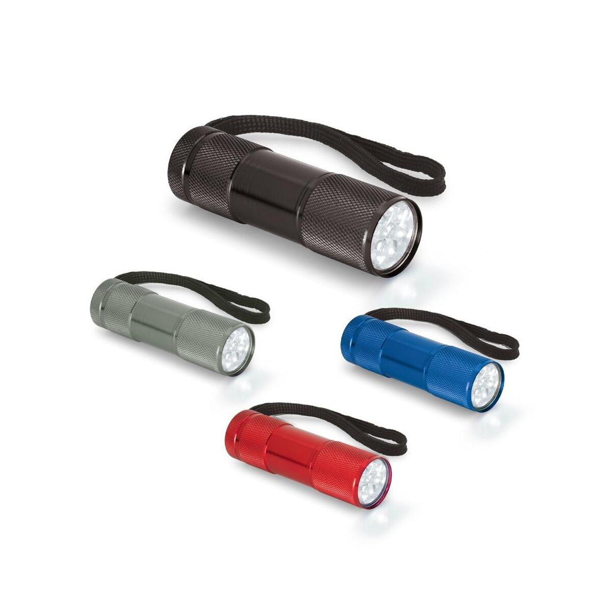 FLASHY. Aluminiowa latarka z 9 diodami LED 94736_set