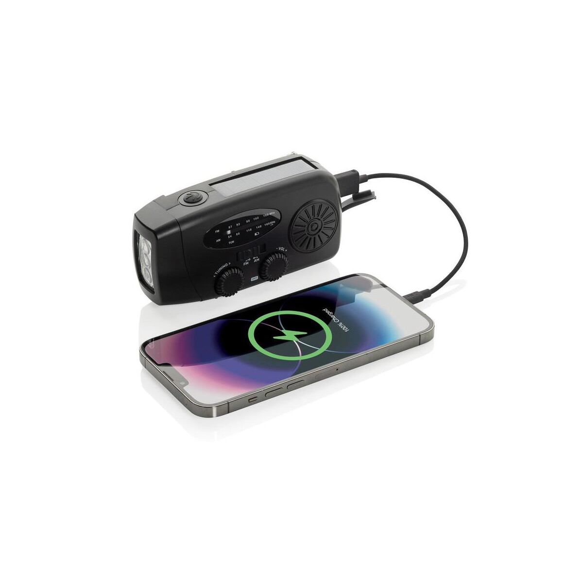 Latarki z logo – radio survivalowe am/fm, power bank 1800 mah, latarka rescuewave P326.4301__B_7 Radio survivalowe AM/FM, power bank 1800 mAh, latarka RescueWave P326.4301__B_7