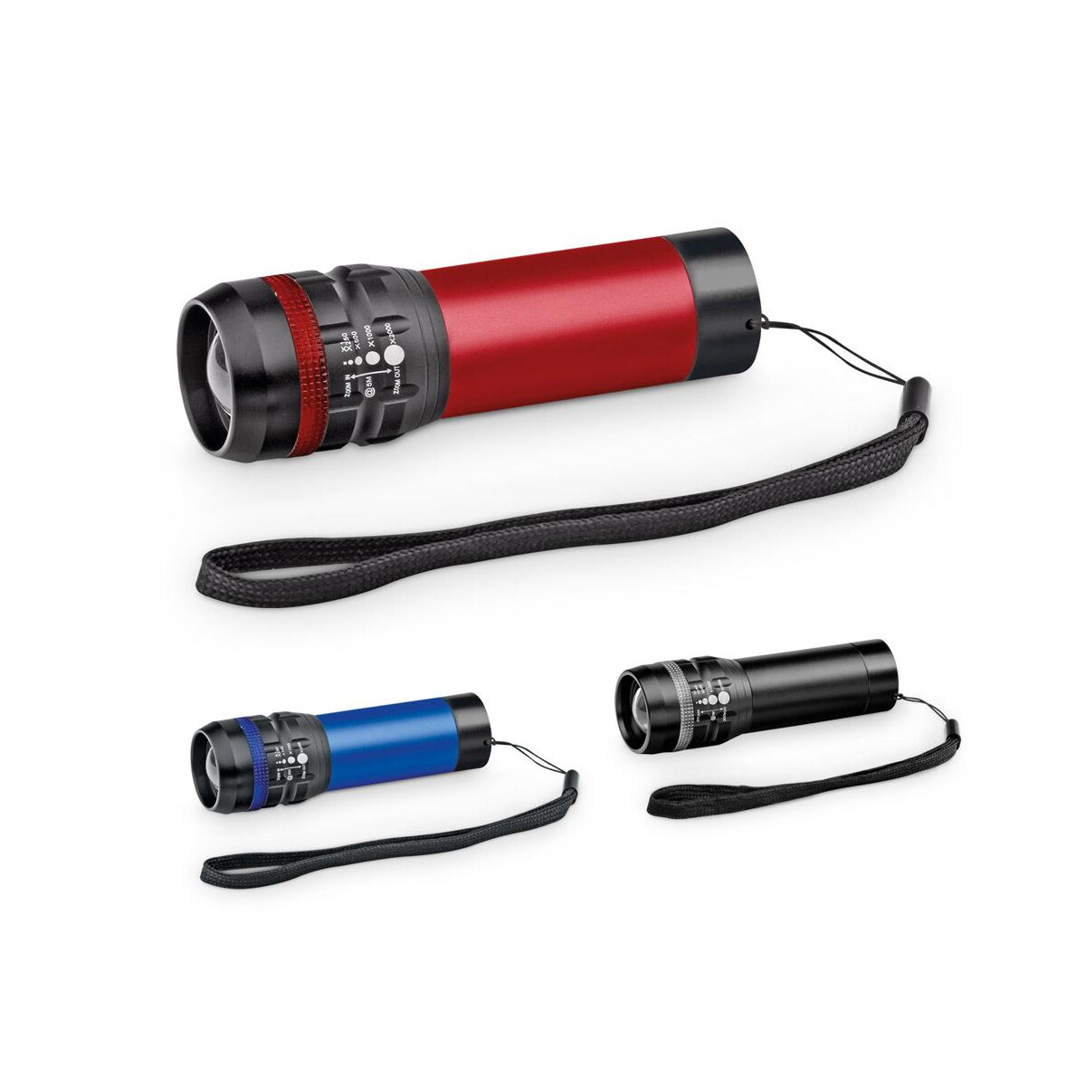 ZOOMIN. Aluminiowa latarka z funkcją zoomu z 3 trybami świecenia 94758_set