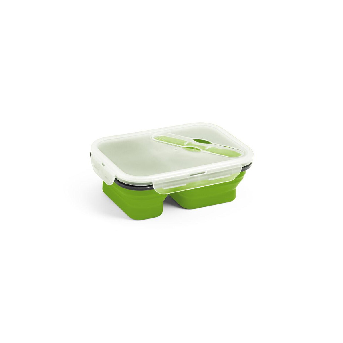 Lunchboxy z logo – dill. lunch box. wysuwane hermetyczne pudełko wykonane z silikonu i pp (480 i 760 ml) 93848_119 DILL. Lunch Box. Wysuwane hermetyczne pudełko wykonane z silikonu i PP (480 i 760 mL) 93848_119