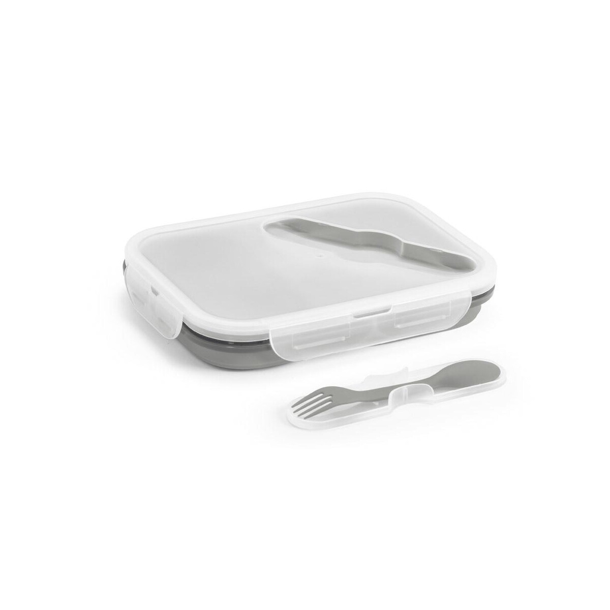 Lunchboxy z logo – dill. lunch box. wysuwane hermetyczne pudełko wykonane z silikonu i pp (480 i 760 ml) 93848_123-d DILL. Lunch Box. Wysuwane hermetyczne pudełko wykonane z silikonu i PP (480 i 760 mL) 93848_123-d
