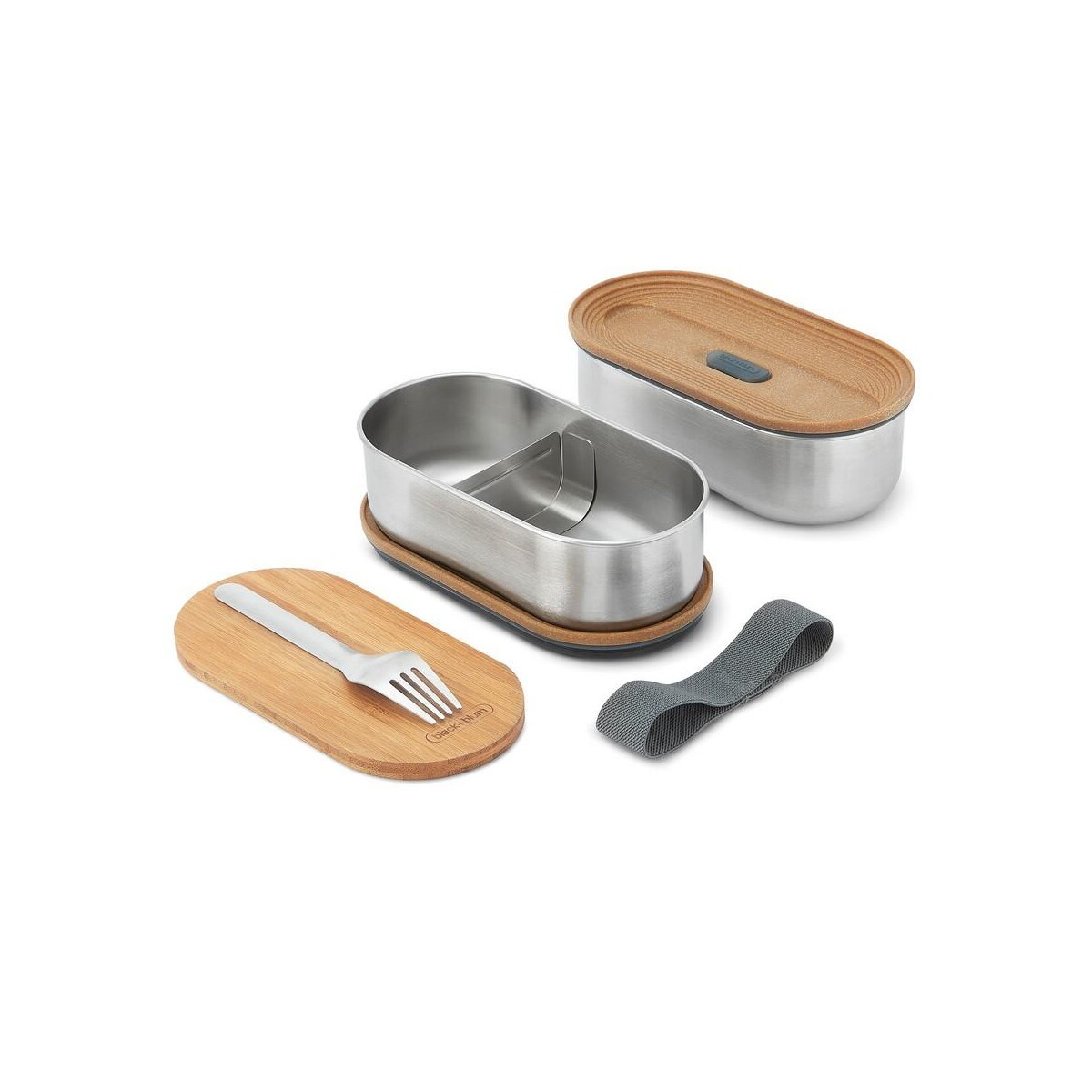 Lunchboxy z logo – lunchbox, pudełko śniadaniowe black+blum double bento P439.2002__B_2 Lunchbox, pudełko śniadaniowe Black+Blum Double Bento P439.2002__B_2