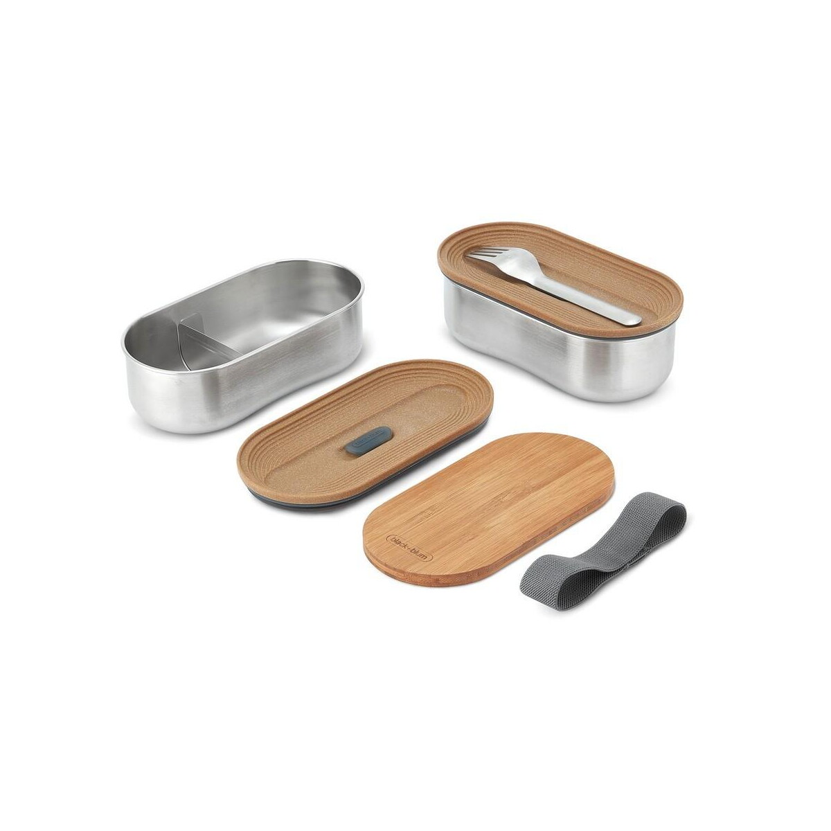 Lunchboxy z logo – lunchbox, pudełko śniadaniowe black+blum double bento P439.2002__B_3 Lunchbox, pudełko śniadaniowe Black+Blum Double Bento P439.2002__B_3