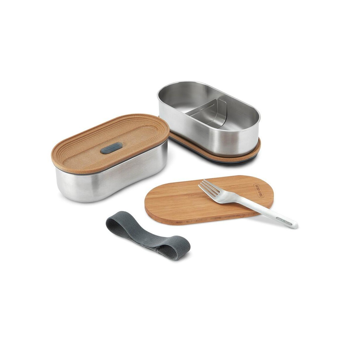 Lunchboxy z logo – lunchbox, pudełko śniadaniowe black+blum double bento P439.2002__B_4 Lunchbox, pudełko śniadaniowe Black+Blum Double Bento P439.2002__B_4