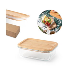 PORTOBELLO. Lunch Box. Hermetyczne pudełko ze szkła borokrzemowego z bambusową pokrywką 1000 ml 94781_set