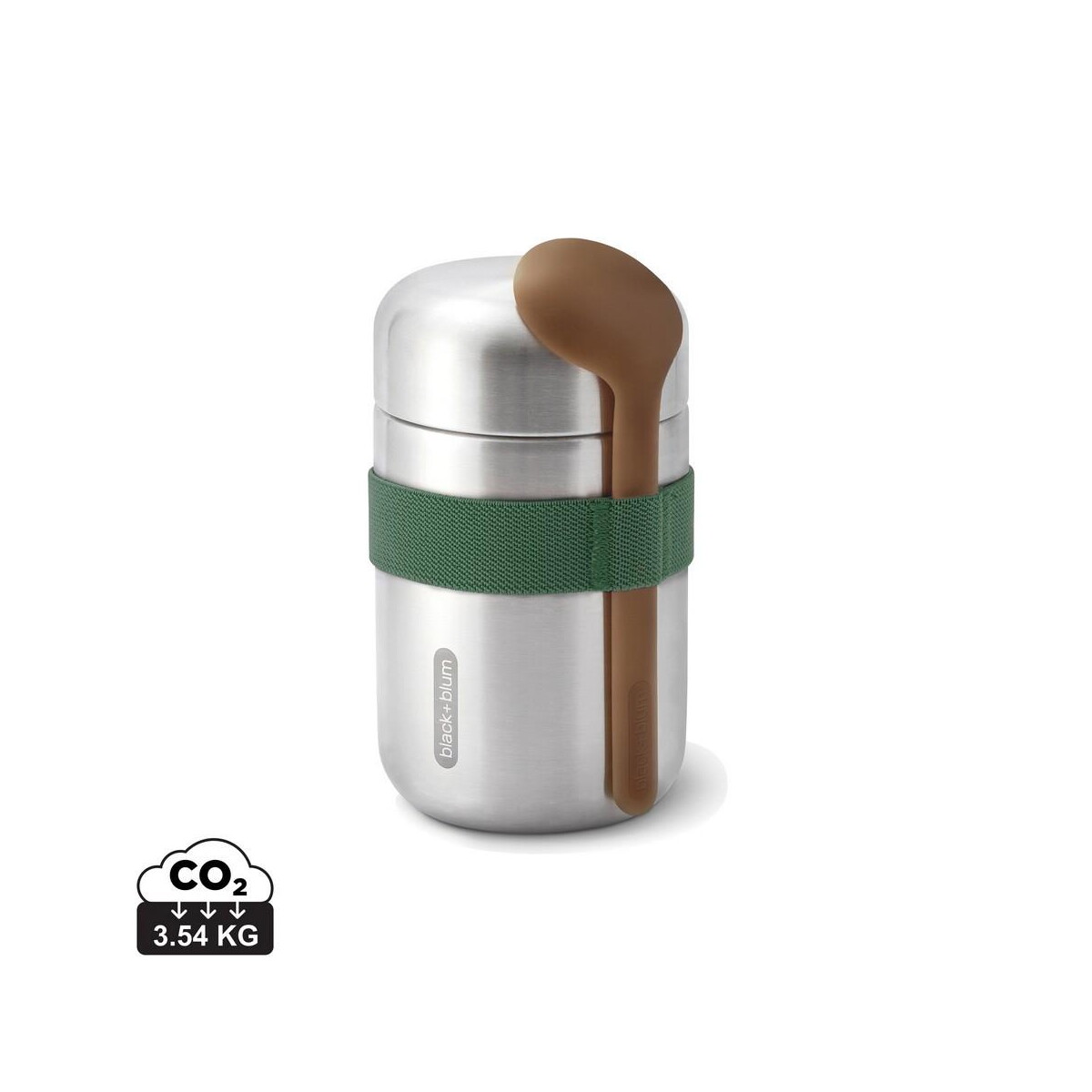 Lunchboxy z logo – próżniowy pojemnik na żywność 400 ml z łyżką black+blum P439.0527__S_0 Próżniowy pojemnik na żywność 400 ml z łyżką Black+Blum P439.0527__S_0