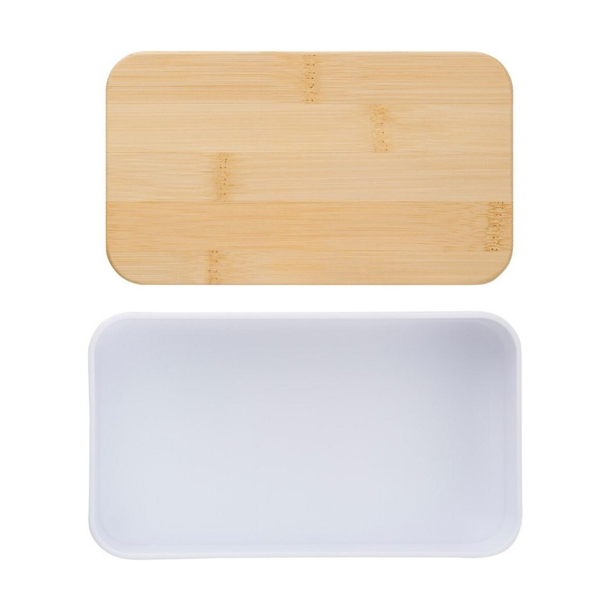 Pudełka śniadaniowe 2 w 1, 2x400 ml, bambusowe wieczko, sztućce V1215-02_IDE01