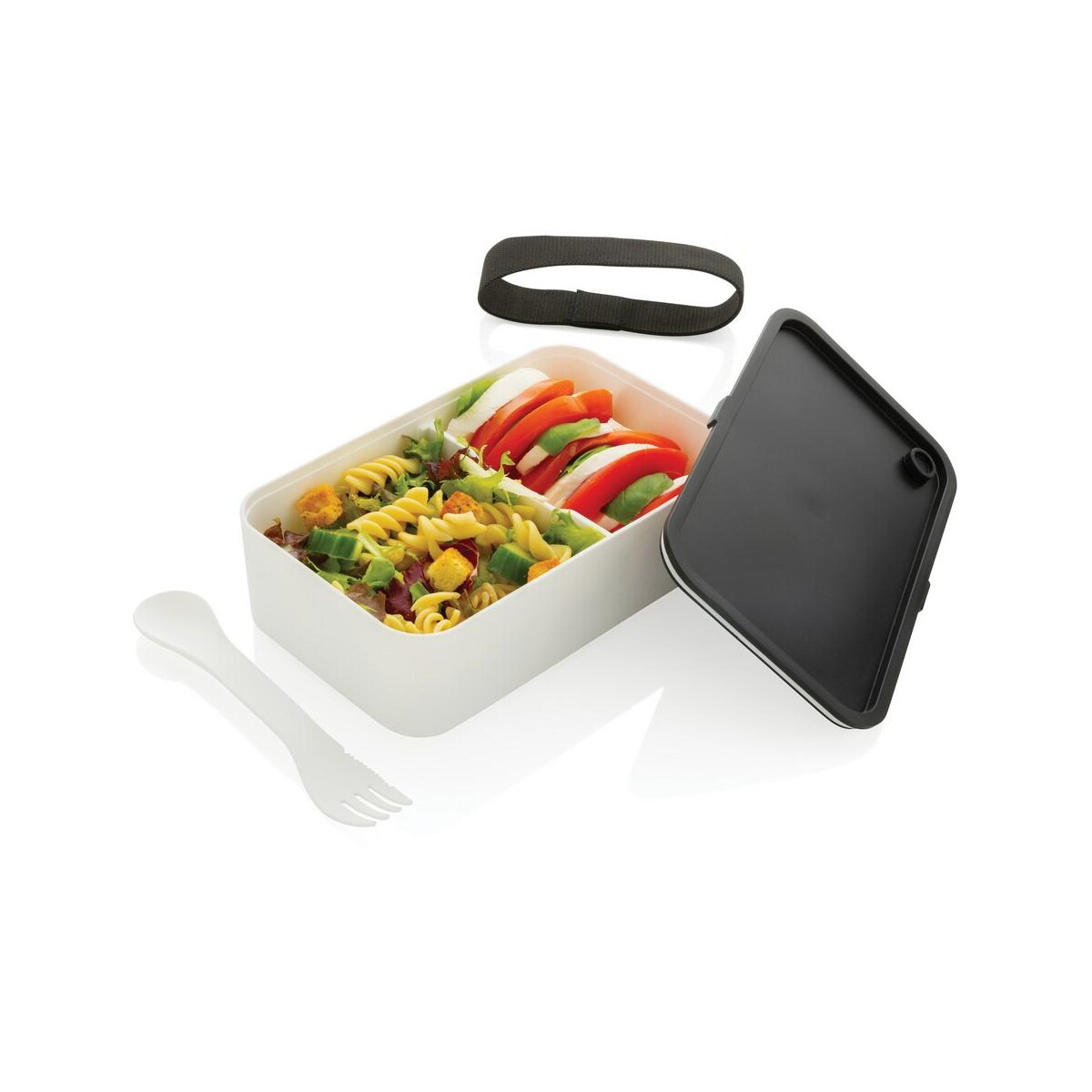 Lunchboxy z logo – pudełko śniadaniowe 1,2 l rpp, łyżkowidelec P269.053__B_2 Pudełko śniadaniowe 1,2 L RPP, łyżkowidelec P269.053__B_2