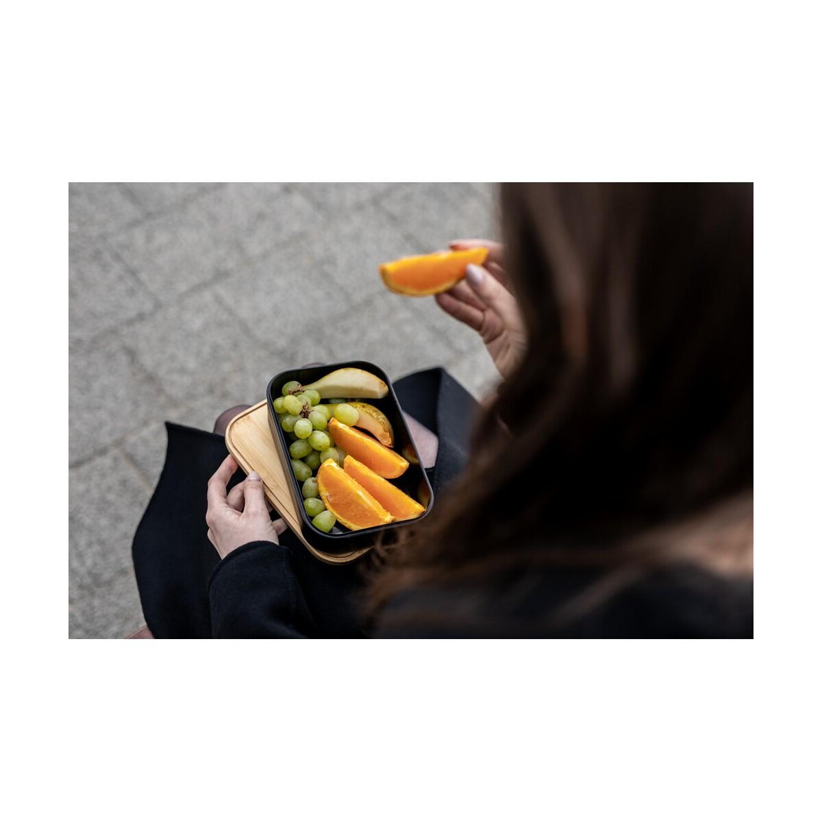 Lunchboxy z logo – pudełko śniadaniowe 850 ml, bambusowe wieczko | weston V7232_B Pudełko śniadaniowe 850 ml, bambusowe wieczko | Weston V7232_B
