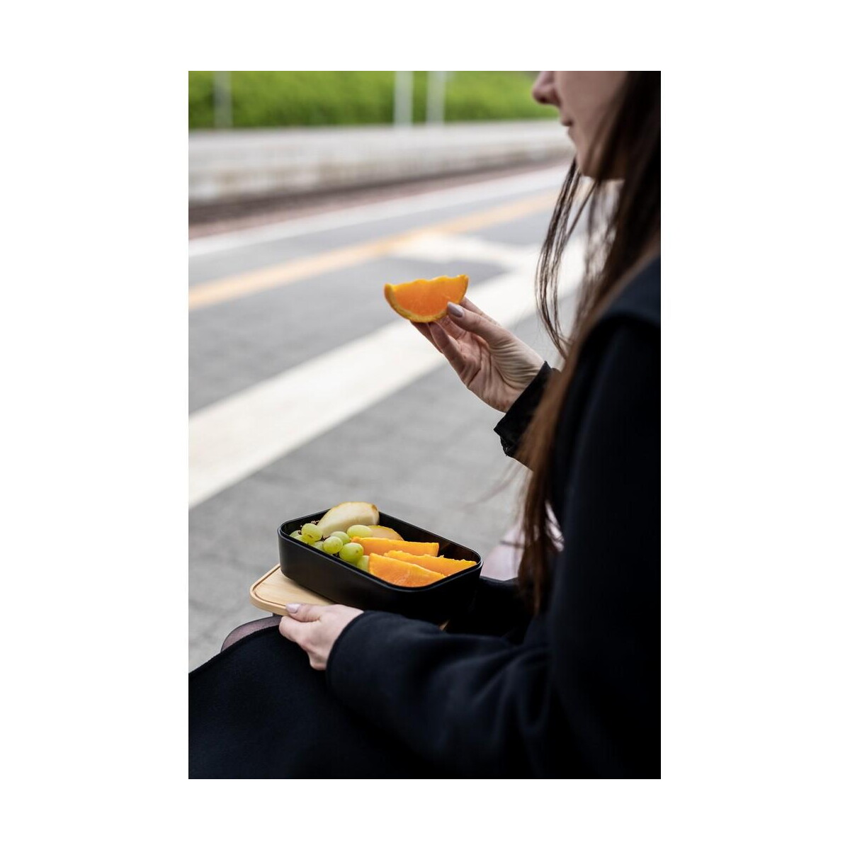 Lunchboxy z logo – pudełko śniadaniowe 850 ml, bambusowe wieczko | weston V7232_C Pudełko śniadaniowe 850 ml, bambusowe wieczko | Weston V7232_C