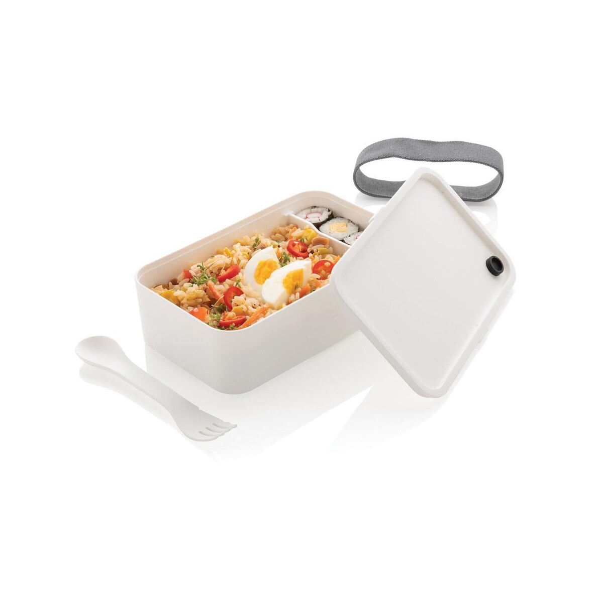 Lunchboxy z logo – pudełko śniadaniowe, łyżkowidelec P269.593__B_3 Pudełko śniadaniowe, łyżkowidelec P269.593__B_3