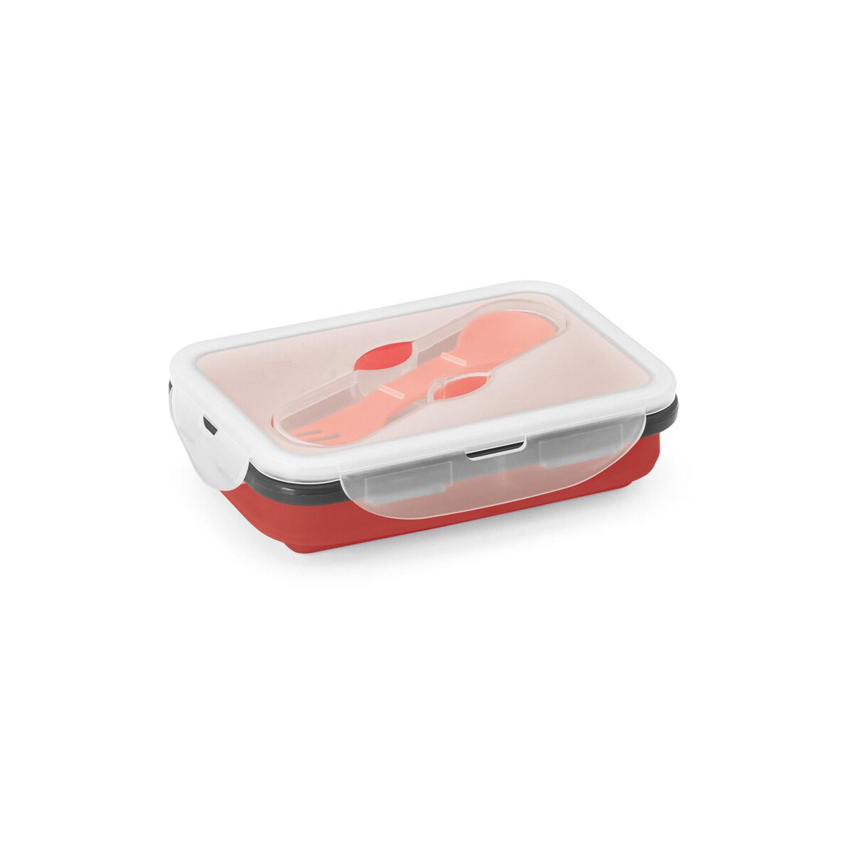 Lunchboxy z logo – saffron. lunch box. wysuwane hermetyczne pudełko wykonane z silikonu i pp 640 ml 93847_105 SAFFRON. Lunch Box. Wysuwane hermetyczne pudełko wykonane z silikonu i PP 640 mL 93847_105