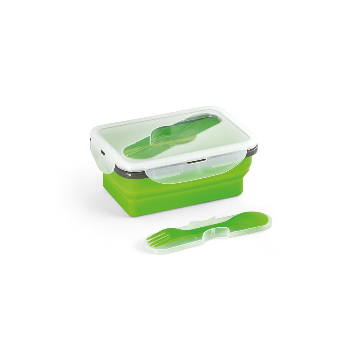 Lunchboxy z logo – saffron. lunch box. wysuwane hermetyczne pudełko wykonane z silikonu i pp 640 ml 93847_119-c SAFFRON. Lunch Box. Wysuwane hermetyczne pudełko wykonane z silikonu i PP 640 mL 93847_119-c