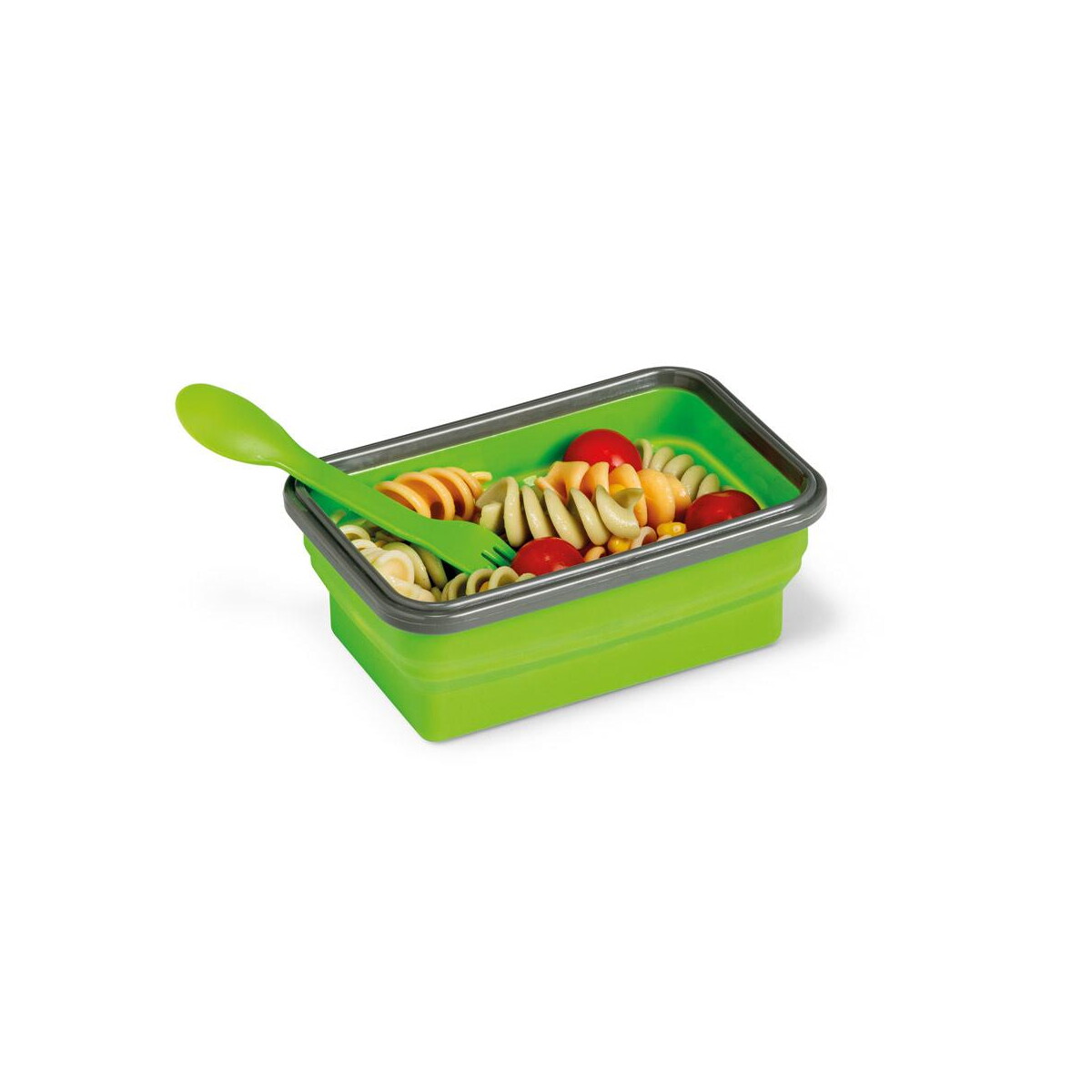 Lunchboxy z logo – saffron. lunch box. wysuwane hermetyczne pudełko wykonane z silikonu i pp 640 ml 93847_119-d SAFFRON. Lunch Box. Wysuwane hermetyczne pudełko wykonane z silikonu i PP 640 mL 93847_119-d